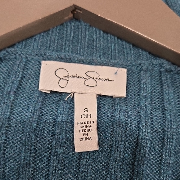 Jessica Simpson Blue Ribbed Sweater - Picture 3 of 3